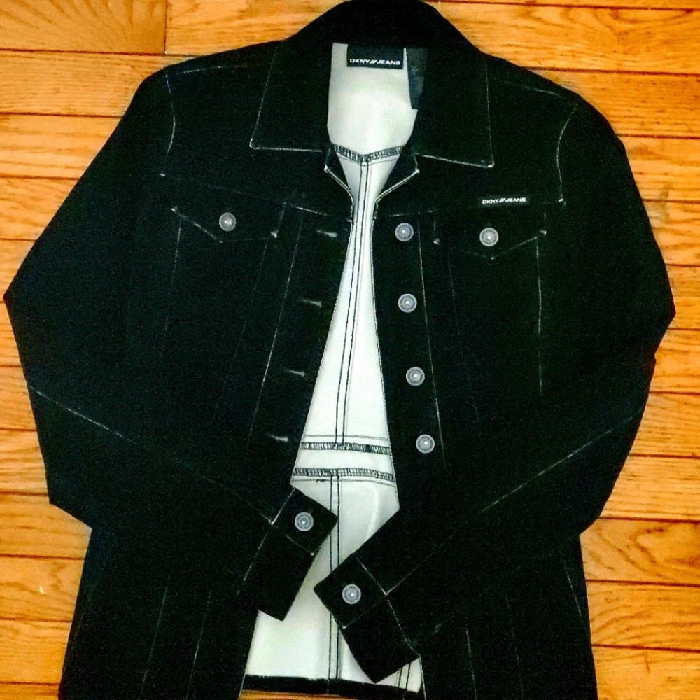 DKNY Black Velvet Blazer Jacket